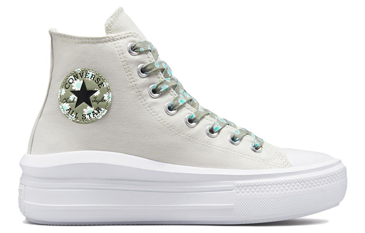 Order Converse Chuck Taylor All Star Move 平台款 高筒增厚休閒帆布鞋 女款 灰綠色