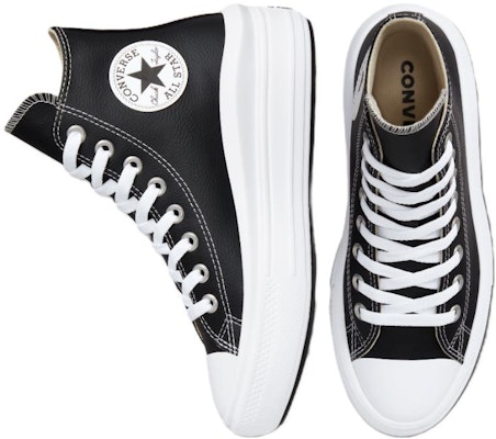 (W) 匡威Chuck Taylor全明星Move厚底高帮“黑色皮革” A04294C Shop (W) 匡威Chuck Taylor全明星Move厚底高帮“黑色皮革” A04294C