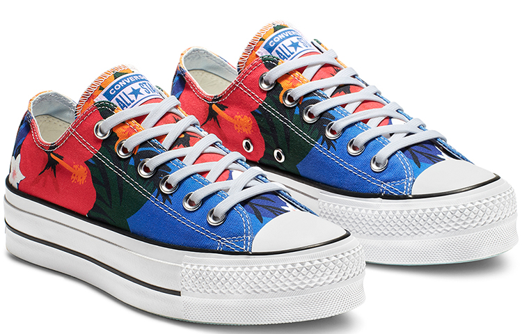 (W) Converse Chuck Taylor All Star Paradise Prints Lift Low-Top Floral 'White Red Blue' 圖 2