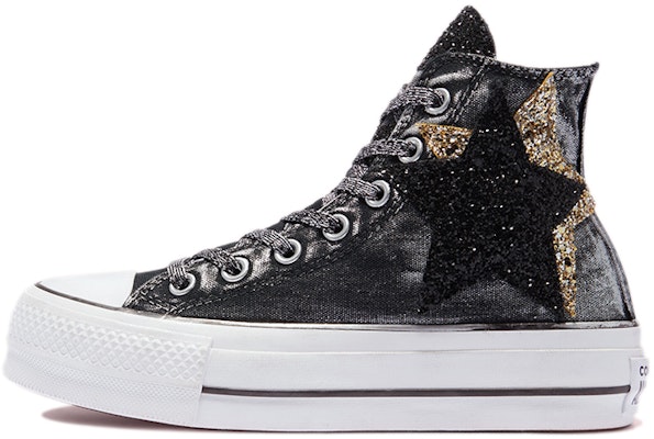 (W) Converse Chuck Taylor All Star Plataforma 'Glitter Metal Grafito Negro y Blanco' 572922C Buy (W) Converse Chuck Taylor All Star Plataforma 'Glitter Metal Grafito Negro y Blanco' 572922C
