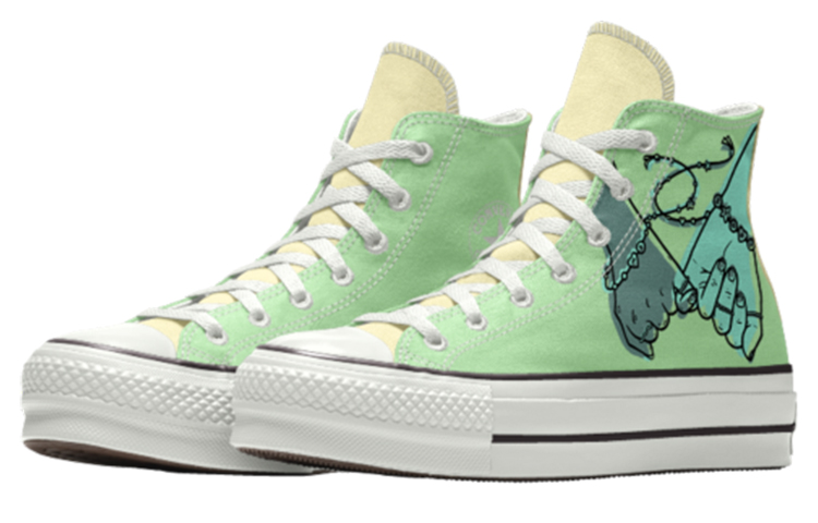 (W) Converse Chuck Taylor All Star Platform 'Green Yellow Patchwork' 圖 3