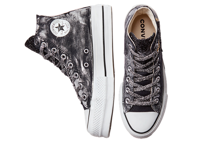 (W) Converse Chuck Taylor All Star Platform 'Glitter Metal Graphite Black and White' 圖 4