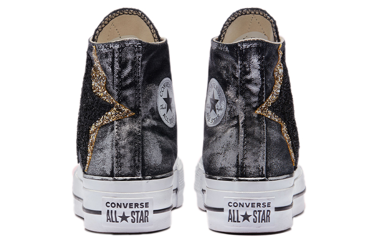 (W) Converse Chuck Taylor All Star Platform 'Glitter Metal Graphite Black and White' 圖 5