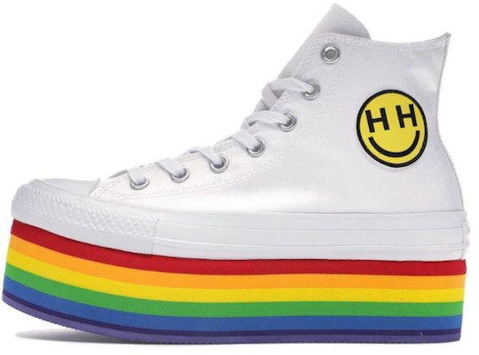 (W) Converse Miley Cyrus x Chuck Taylor All Star Platform Tinggi 'Pride Putih Pelbagai' 562251C Buy (W) Converse Miley Cyrus x Chuck Taylor All Star Platform Tinggi 'Pride Putih Pelbagai' 562251C