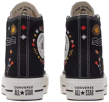 (W) Converse Chuck Taylor All Star Platform High 'It's Okay To Wander - Hitam' 571085C Shop (W) Converse Chuck Taylor All Star Platform High 'It's Okay To Wander - Hitam' 571085C