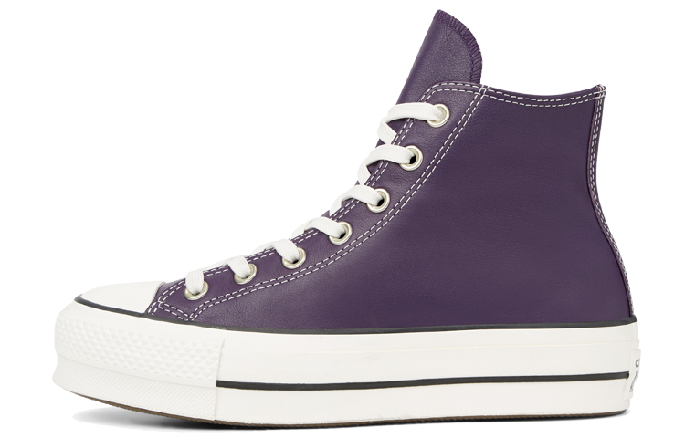Buy (W) Converse Chuck Taylor All Star Plataforma Cuero Alta Suela Gruesa Blanca Morada 565852C
