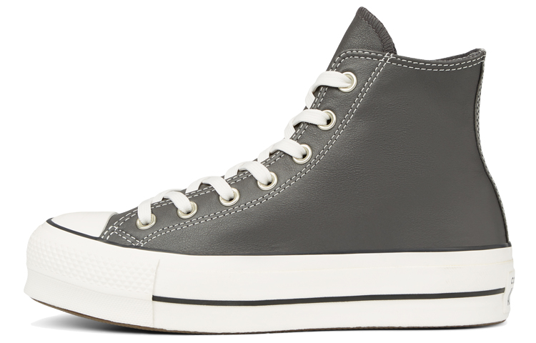 (Women) Converse Chuck Taylor All Star Platform Leather High Top Thick Sole Grey 'Gray White' 565867C