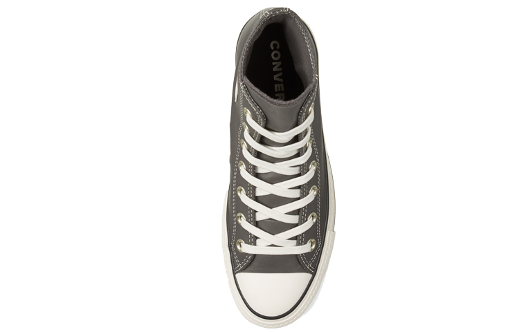 (W) Converse Chuck Taylor All Star Platform Leather High Top Thick Sole Grey 'Gray White' 圖 4