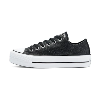 (W) Converse Chuck Taylor All Star Platform Low 'Black Glitter'