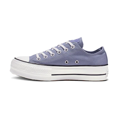 (W) Converse Chuck Taylor All Star Platform Low Top Thick Sole Blue Grey