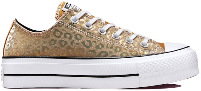 (W) コンバース チャックテイラー オールスター プラットフォーム ロー 'Authentic Glam - ゴールドレオパード' 572044C Order (W) コンバース チャックテイラー オールスター プラットフォーム ロー 'Authentic Glam - ゴールドレオパード' 572044C