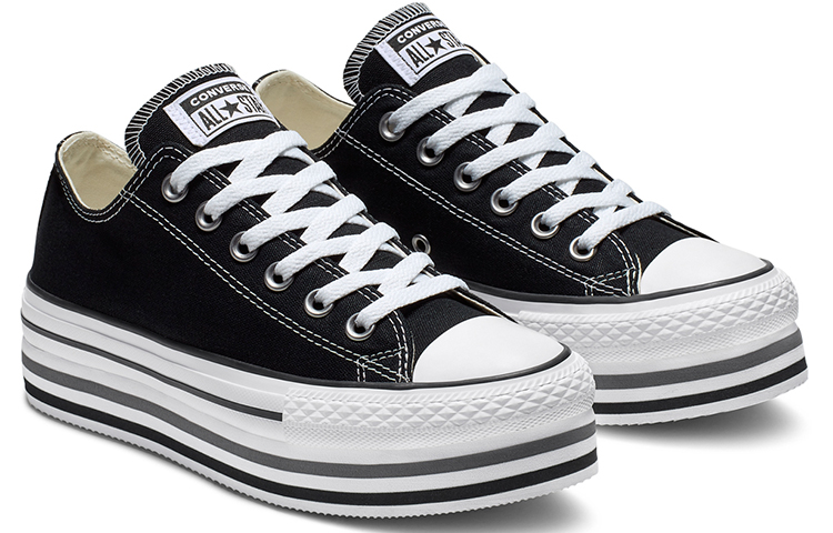 (W) Converse Chuck Taylor All Star Platform Sponge Cake Sole Black White 圖 2