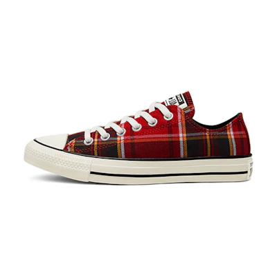 (W) Converse Chuck Taylor All Star Red Plaid Sneakers 'Red Black'