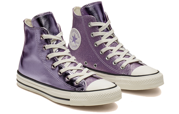 Lookbook 匡威【Converse】Chuck Taylor All Star 閃亮金屬高筒 藍紫色 女款