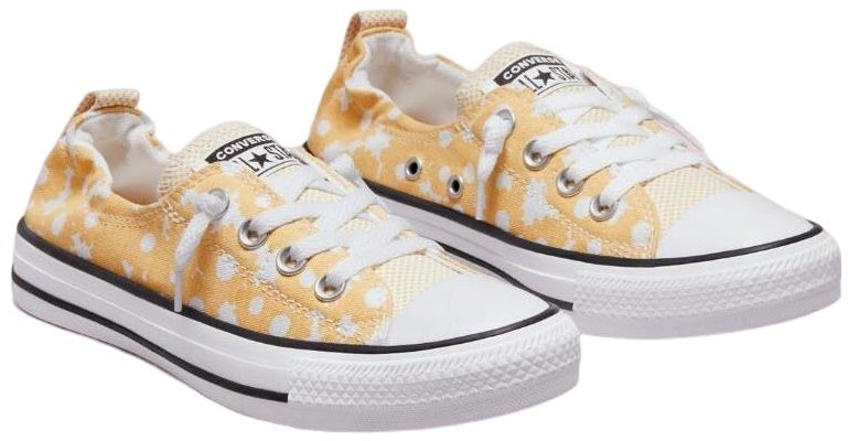 匡威 Chuck Taylor All Star 低幫帆布懶人鞋 女款 黃白色 防滑耐磨 Lookbook 匡威 Chuck Taylor All Star 低幫帆布懶人鞋 女款 黃白色 防滑耐磨