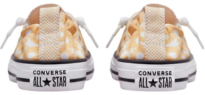 匡威 Chuck Taylor All Star 低幫帆布懶人鞋 女款 黃白色 防滑耐磨 Shop 匡威 Chuck Taylor All Star 低幫帆布懶人鞋 女款 黃白色 防滑耐磨