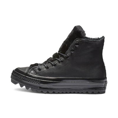 (W) Converse Chuck Taylor All Star Street Warmer Ripple High Top Thick Sole 'Black'