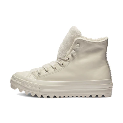 (W) Converse Chuck Taylor All Star Street Warmer Ripple High Top Thick Sole Pure 'White'