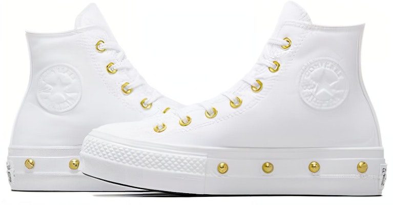 (W) Converse Chuck Taylor All Star Studded Lift Platform 'Putih Emas' A06787C Lookbook (W) Converse Chuck Taylor All Star Studded Lift Platform 'Putih Emas' A06787C