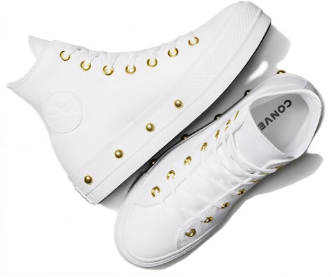 (W) Converse Chuck Taylor All Star Studded Lift Platform 'Putih Emas' A06787C Shop (W) Converse Chuck Taylor All Star Studded Lift Platform 'Putih Emas' A06787C