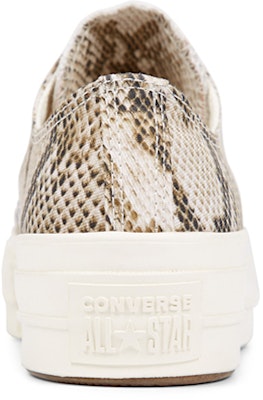 Women Converse Chuck Taylor All Star Wild Lift Low Top Thick Sole Snake Scales Pattern Gray Brown 564677C 564677C Novelship