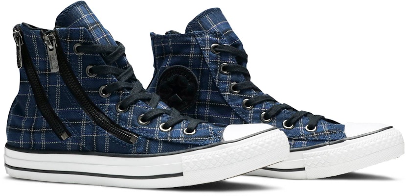 (W) 匡威Chuck Taylor双拉链高帮'蓝色格纹' 549573C Cheap (W) 匡威Chuck Taylor双拉链高帮'蓝色格纹' 549573C