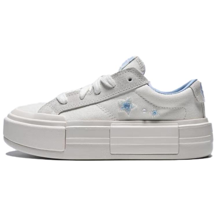 (Women) Converse Chuck Taylor Seasonal Low-Top White Canvas Suede Sneakers A16581C
