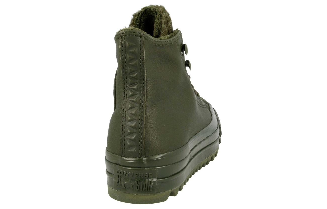 Shop Converse Ctas Lift Ripple Hi 復古高筒休閒帆布鞋 女款 軍綠