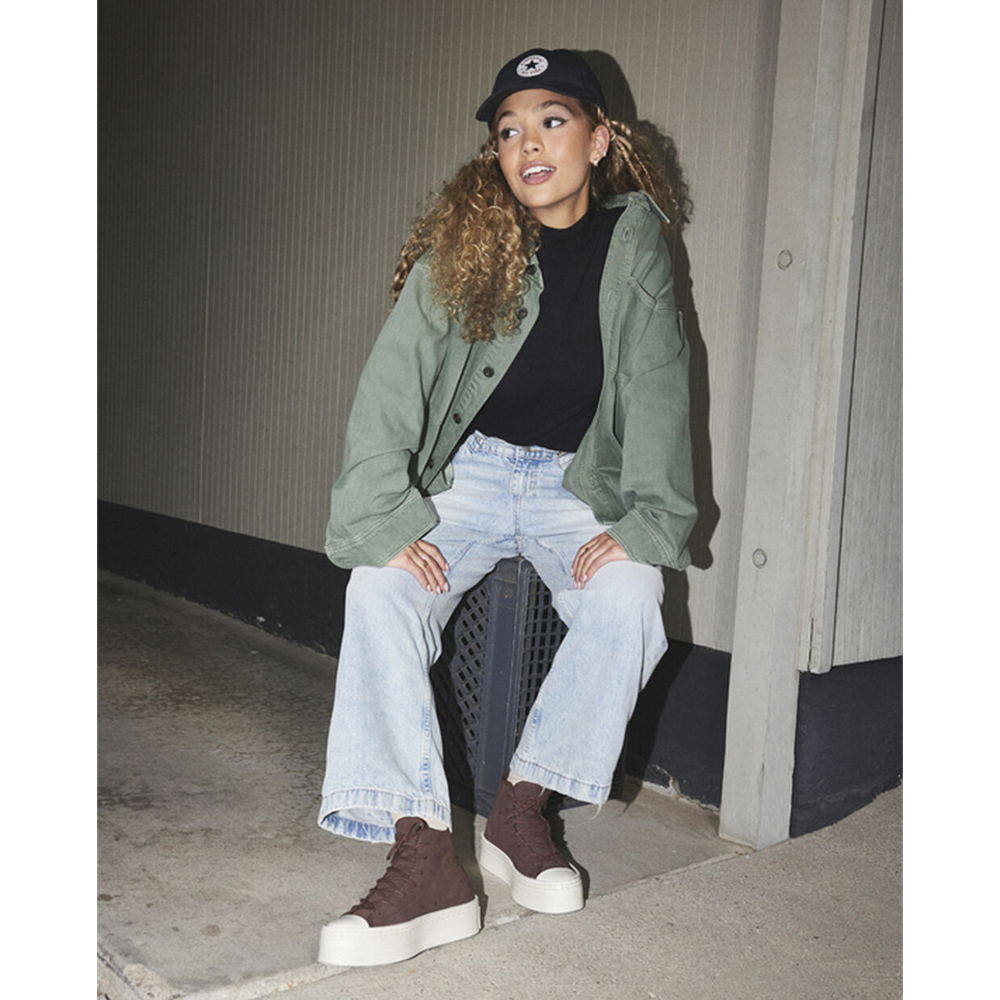 Sizing (Women) Converse CTAS Modern Lift Hi Eternal Earth/Egret Casual Shoes Maroon Red Red A06783C