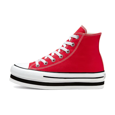 (W) Converse Everyday Platform Chuck Taylor All Star Thick Sole Red White Sneakers 'Red White'