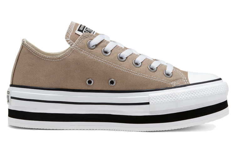 (W) Converse Everyday Platform Chuck Taylor All Star Brown White Thick Sole Sneakers 'Gray White' 圖 2