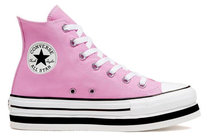 (W) Converse Everyday Platform Chuck Taylor All Star Thick Sole Pink White Sneakers 'Pink Blue' 圖 2