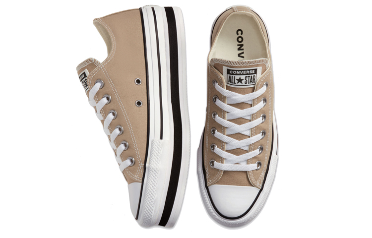 (W) Converse Everyday Platform Chuck Taylor All Star Brown White Thick Sole Sneakers 'Gray White' 圖 3