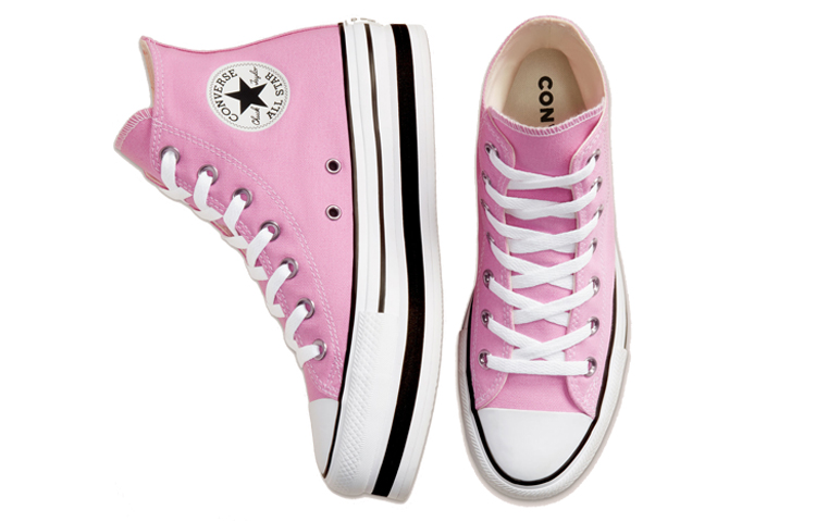 (W) Converse Everyday Platform Chuck Taylor All Star Thick Sole Pink White Sneakers 'Pink Blue' 圖 3