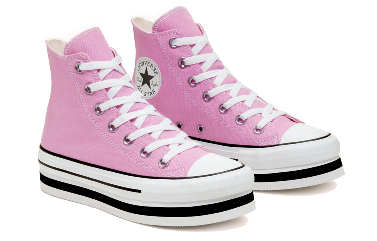 (W) Converse Everyday Platform Chuck Taylor All Star Thick Sole Pink White Sneakers 'Pink Blue' 圖 4