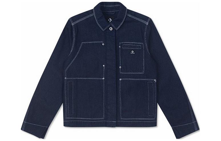 (Women) Converse Indigo Chore Multi-Pocket Casual Workwear Jacket Women Dark Navy 10026052-A01