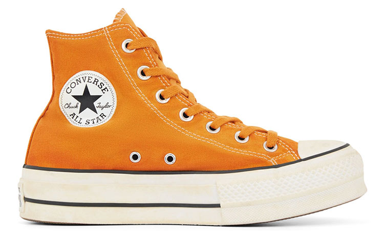 (W) Converse Italian Crafted Dye Chuck Taylor All Star Platform High Top Orange White 圖 2