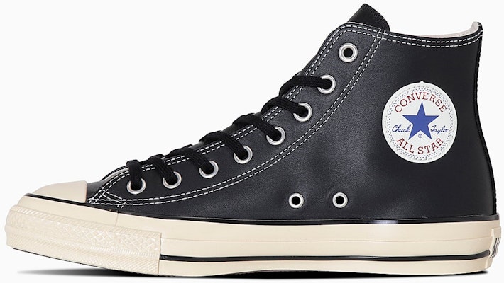 (W) コンバース レザー オールスター ハイトップ スニーカー ブラック 31313510 1