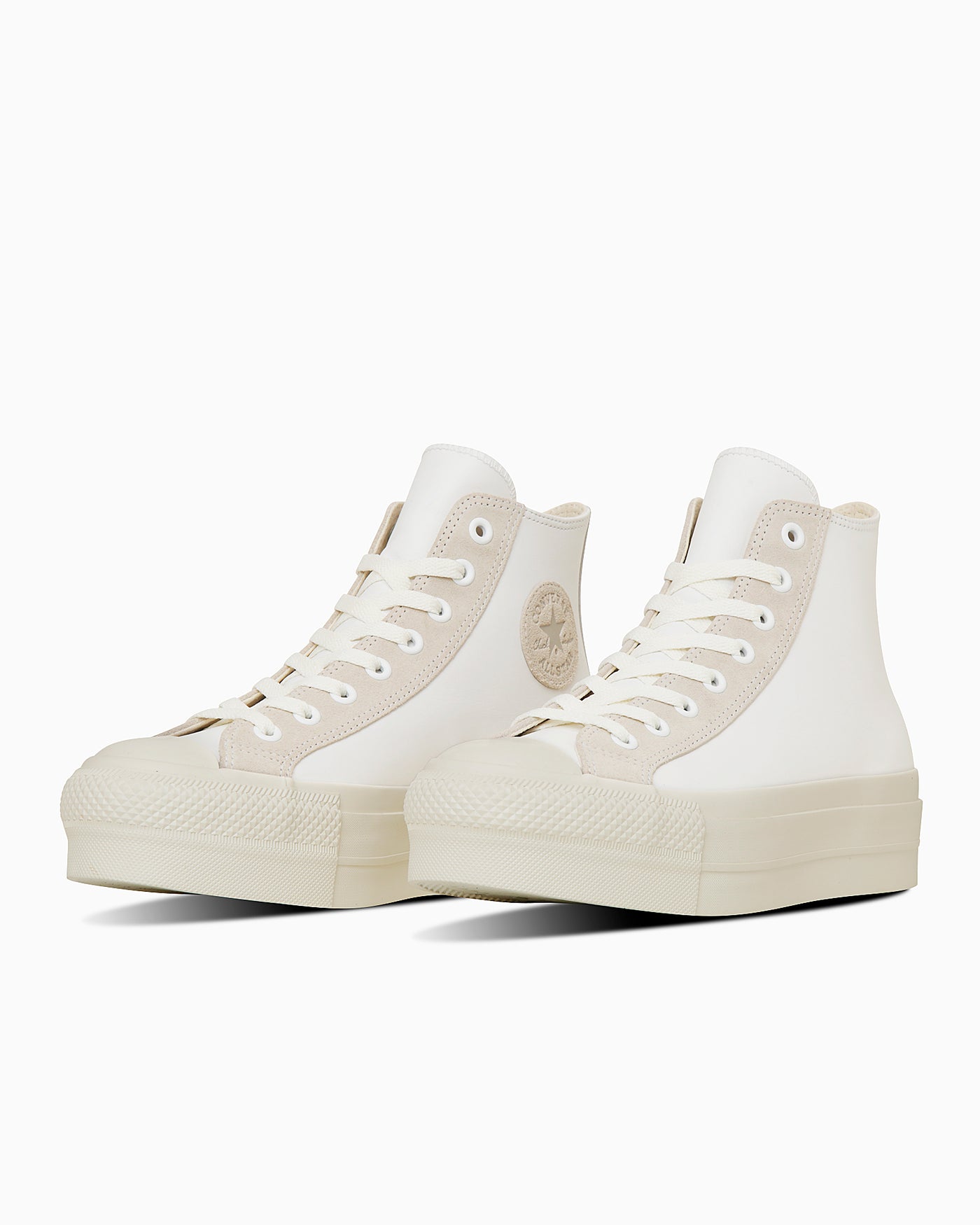 Converse Leather All Star Lifted High Tops White/Light Gray 31313720