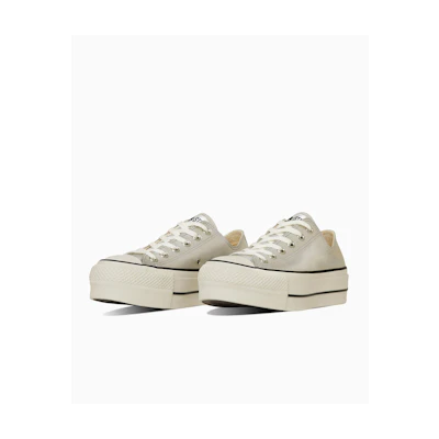 Converse Leather All Star Lifted Ox Sneakers Silver