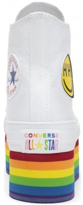 (W) Converse Miley Cyrus x Chuck Taylor All Star Platform Tinggi 'Pride Putih Multicolor' 562251C Shop (W) Converse Miley Cyrus x Chuck Taylor All Star Platform Tinggi 'Pride Putih Multicolor' 562251C