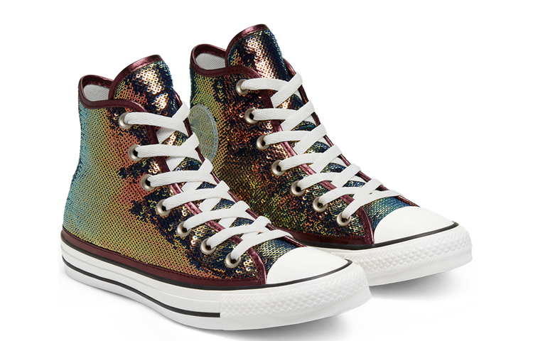(W) Converse Mini Sequins Chuck Taylor All Star High Top Gradient Black Sneakers 'Black White' 圖 2