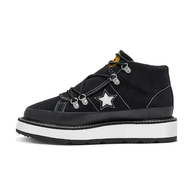 (W) Converse Fleece Lined Boot One Star Thick Sole Black 'White'