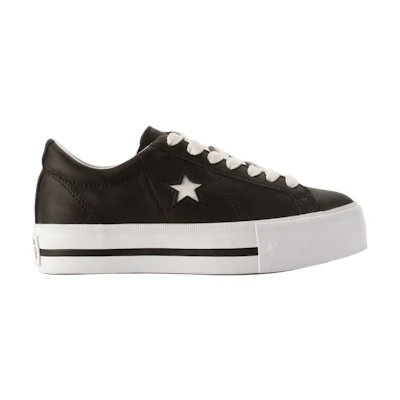 (W) Converse One Star Platform Low 'Black White'