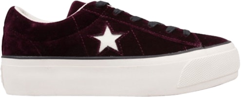 (Women) Converse One Star Platform Velvet Ox 'Dark Sangria' 558951C (Women) Converse One Star Platform Velvet Ox 'Dark Sangria' 558951C