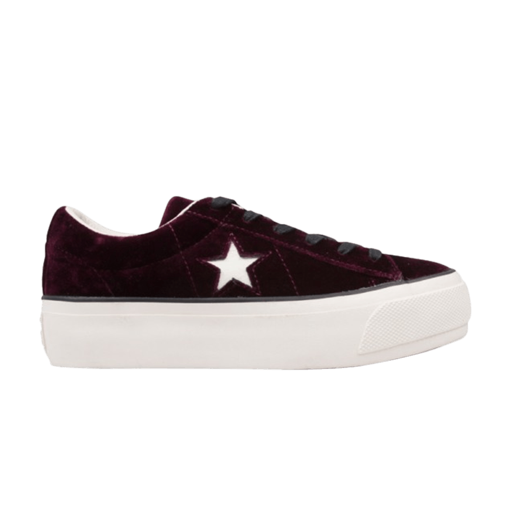 (Women) Converse One Star Platform Velvet Ox 'Dark Sangria' 558951C