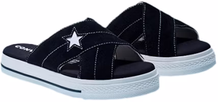 Shop (W) Converse One Star 黑白拖鞋 564143C
