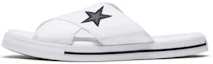 Buy (W) Converse One Star Slide Canvas Blanc Chaussons ''Blanc Noir'' 565530C