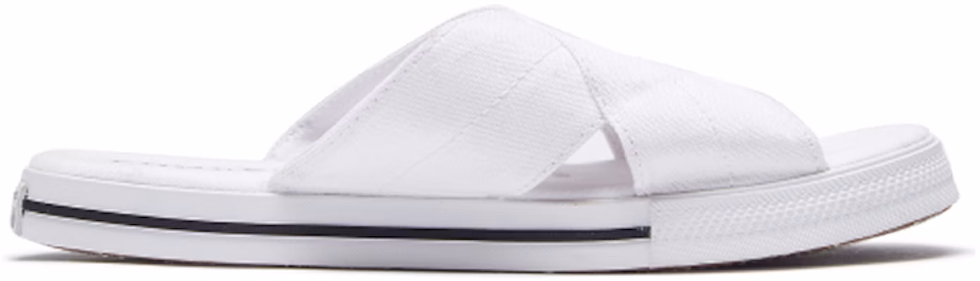 (Women) Converse One Star Slide Canvas White Slippers 'White Black' 565530C Order (Women) Converse One Star Slide Canvas White Slippers 'White Black' 565530C