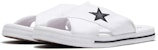 (W) Converse One Star Slide Kanvas Selipar Putih 'Putih Hitam' 565530C